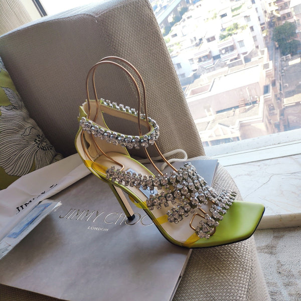 Jimmy 25 Josefine 100mm Sandals Lime Green Calfskin 240070