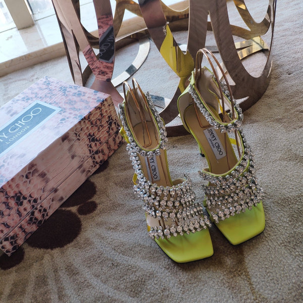 Jimmy 25 Josefine 100mm Sandals Lime Green Calfskin 240070