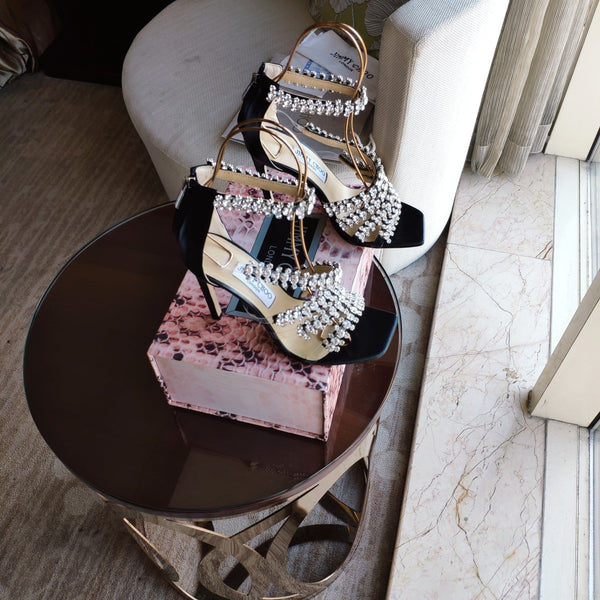 Jimmy 25 Josefine 100mm Sandals Black Calfskin 240072