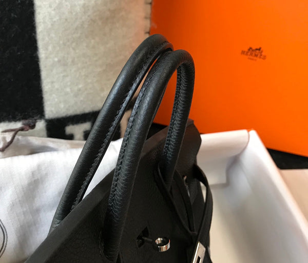 HM BIRKIN 30CM PELLE NERA TOGO FERRAMENTA ARGENTO