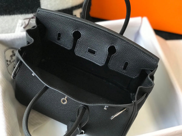 HM BIRKIN 30CM PELLE NERA TOGO FERRAMENTA ARGENTO