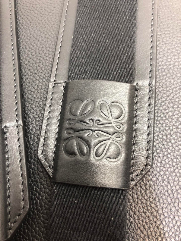 LOE 39 MILITARY BACKPACK IN BLACK SOFT GRAINED CALFSKIN