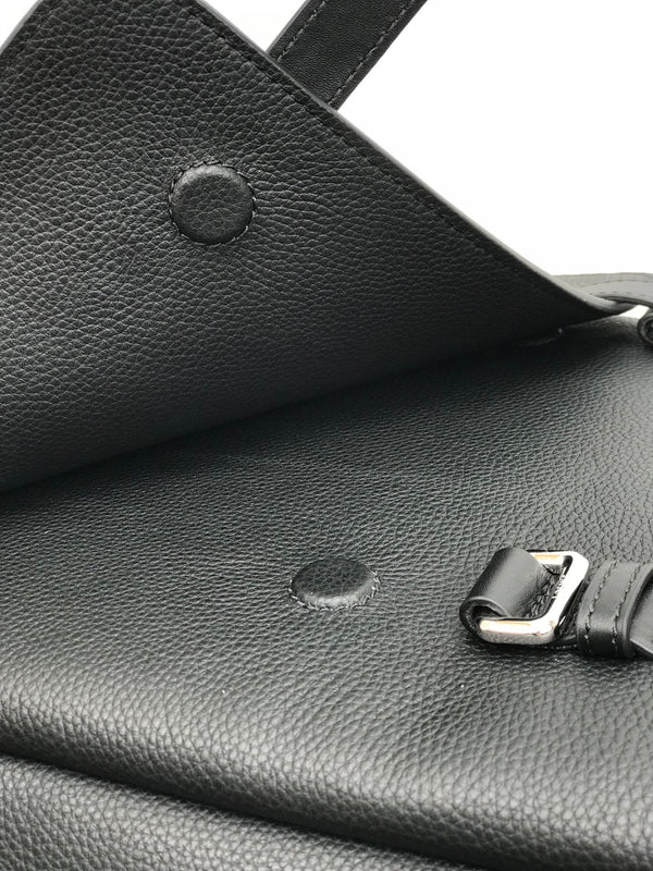 LOE 39 MILITARY BACKPACK IN BLACK SOFT GRAINED CALFSKIN