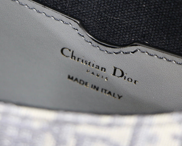 MEDIUM CD BOBBY 22CM GREY OBLIQUE CANVAS GOLD HARDWARE