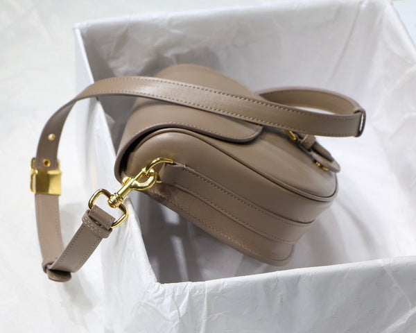 CD BOBBY MEDIO 22CM PELLE DI VITELLO MARRONE SCURO FERRAMENTA ORO