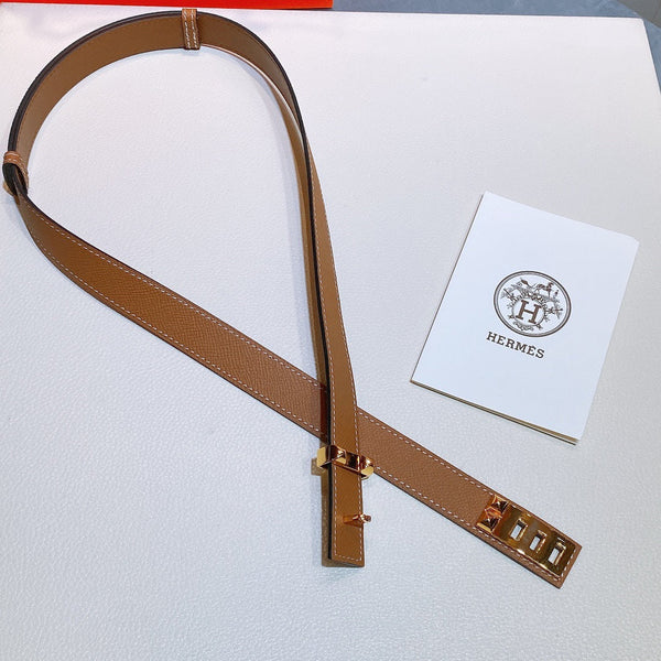 cintura collier de chien 24mm fibbia marrone in oro epsom