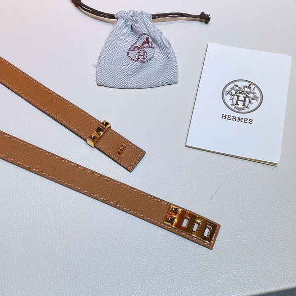 cintura collier de chien 24mm fibbia marrone in oro epsom