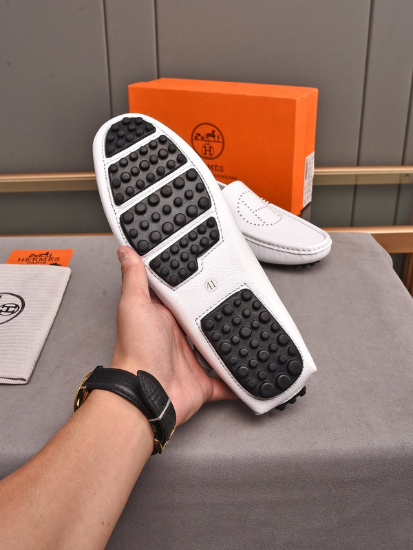 HM Men's Loafer White Cowhide 509529