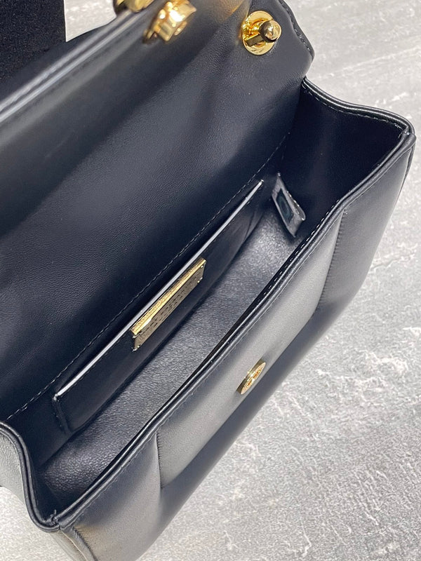 BVL Serpenti Mary Katrantzou Top Handle 19cm Black Lambskin GHW 188705