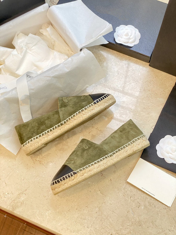 espadrillas color cachi scamosciato nero pelle di agnello