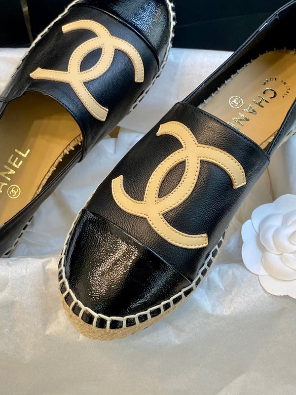 espadrilles black lambskin