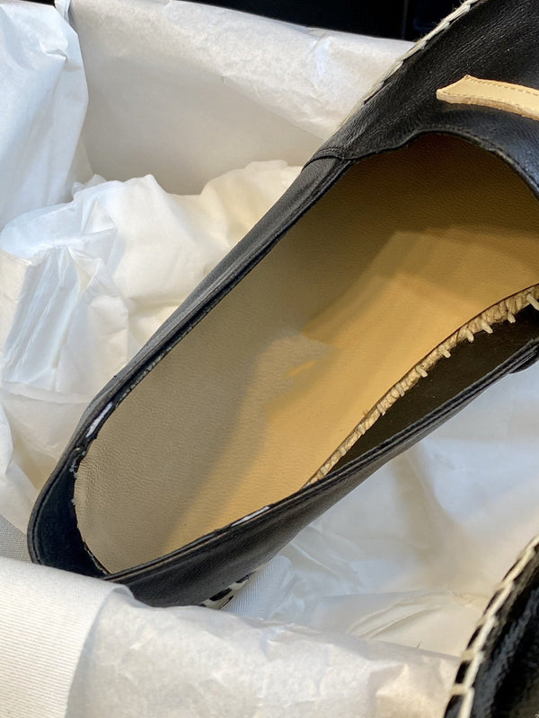 espadrilles black lambskin