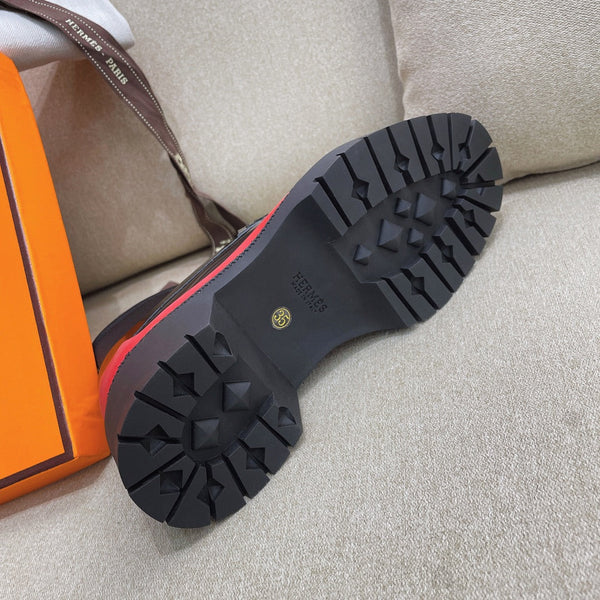 HM Short Boot Black Red Cowhide 348003