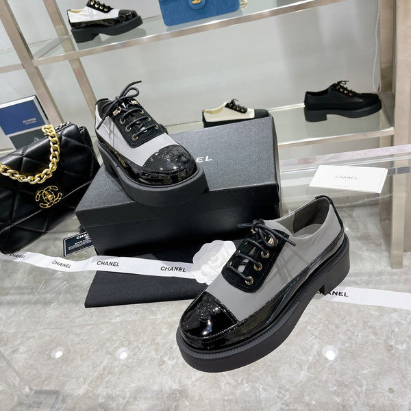 CC Sneaker 45mm Nero Grigio Pelle di Agnello e Vacchetta Rugosa