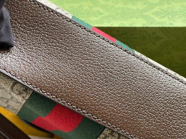 BORSA A TRACOLLA OPHIDIA GG MEDIUM 23 IN TELA SUPREMA BEIGE ED EBANO