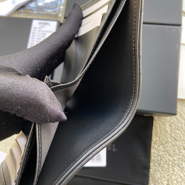 CC Boy Small Flap Wallet Black Sheepskin GHW 156518