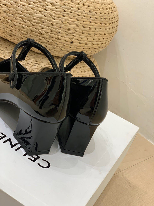 Celine Mary Jane Black Patent Leather 237236