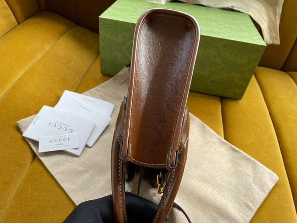 MINI TOTE 20 BAG IN BEIGE CANVAS AND BROWN CALFSKIN