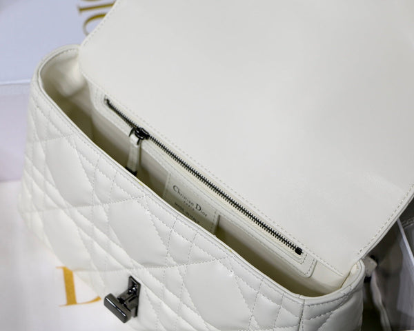 media caro 25.5 pelle di vitello bianca hardware nero