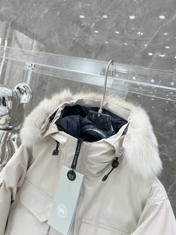 C. Goose Bomber Jacket White Polyester 0032