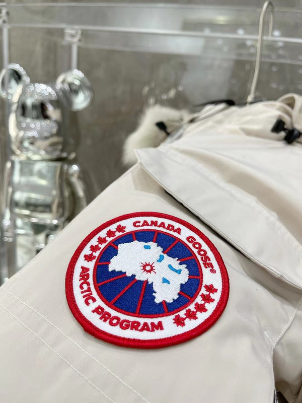 C. Goose Bomber Jacket White Polyester 0032