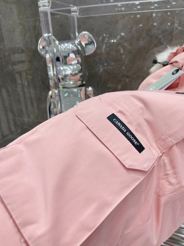 C. Goose Bomber Jacket Light Pink Polyester 0033