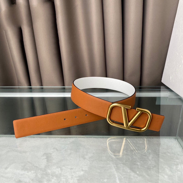 BWREVERSIBLE VLOGO SIGNATURE BELT IN GLOSSY TAN WHITE CALFSKIN GHW 40 MM