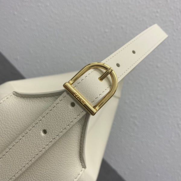 Sac Celine Romy 34 cm en cuir de vachette crème
