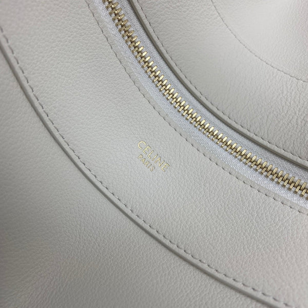 Sac Celine Romy 34 cm en cuir de vachette crème