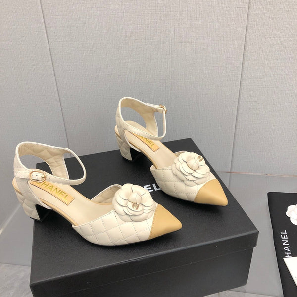 CC 25C 5CM Slingback Flats White Leather 213244