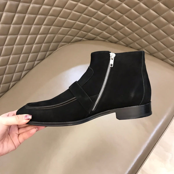 HM Men's Monk Boot Black Suede 527896