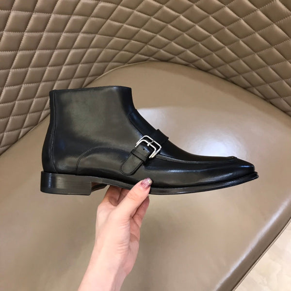 HM Men's Monk Boot Black Cowhide 527897