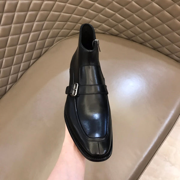 HM Men's Monk Boot Black Cowhide 527897