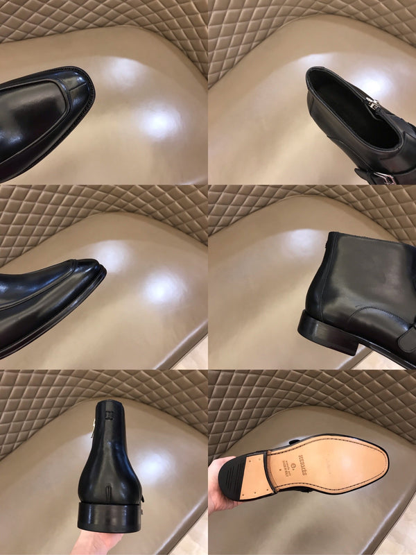 HM Men's Monk Boot Black Cowhide 527897