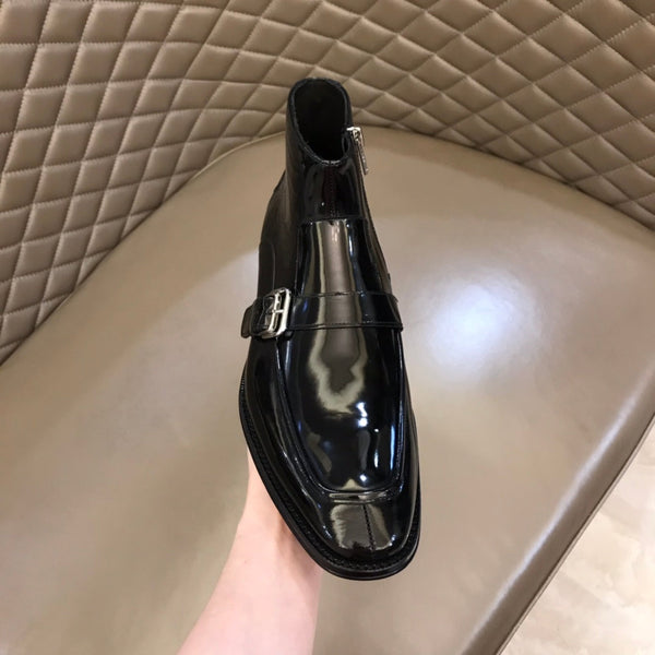 HM Men's Monk Boot Black Patent Leather 527898