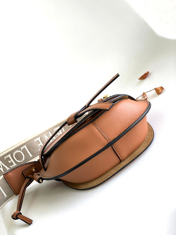 Mini Gate Dual Bag 21cm Tan Calfskin