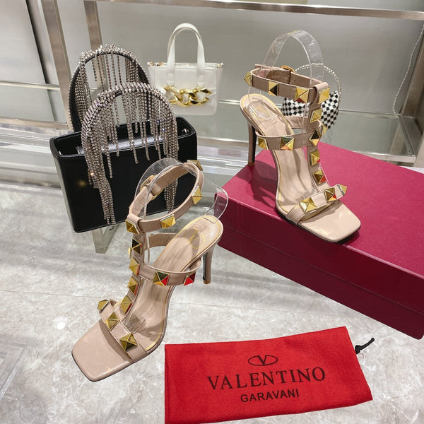 Valentino Decolleté con cinturini e borchie 95mm in pelle di pecora 239551