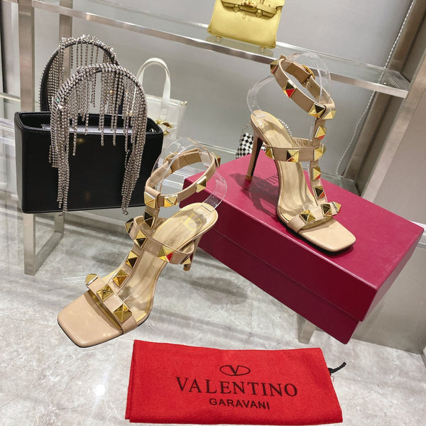 Valentino Decolleté con cinturini e borchie 95mm in pelle di pecora 239551