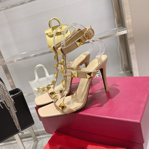 Valentino Decolleté con cinturini e borchie 95mm in pelle di pecora 239551