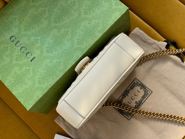 BORSA GG MARMONT MATELASSÉ PICCOLA 22 IN PELLE DI VITELLO BIANCA