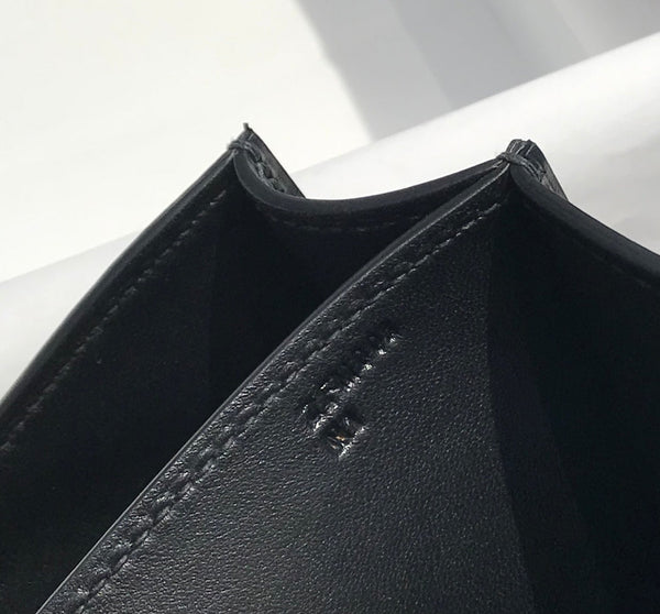 CONSTANCE 24CM BLACK CALFSKIN SILVER HARDWARE