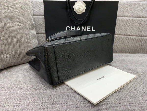 CC GRAND SHOPPING TOTE BAG 34CM BLACK CAVIAR SILVER HARDWARE