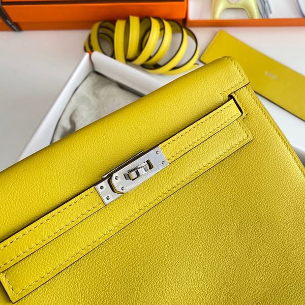 Kelly Danse II 22cm Borsa in pelle Evercolor gialla