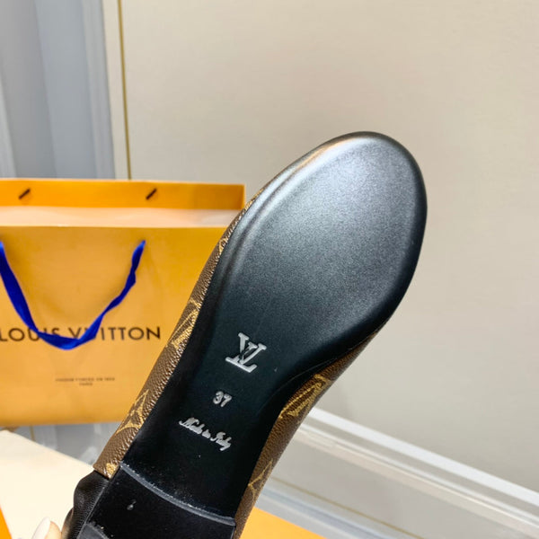 LV Joy Ballerina Dark Brown Mix Black Monogram Calfskin