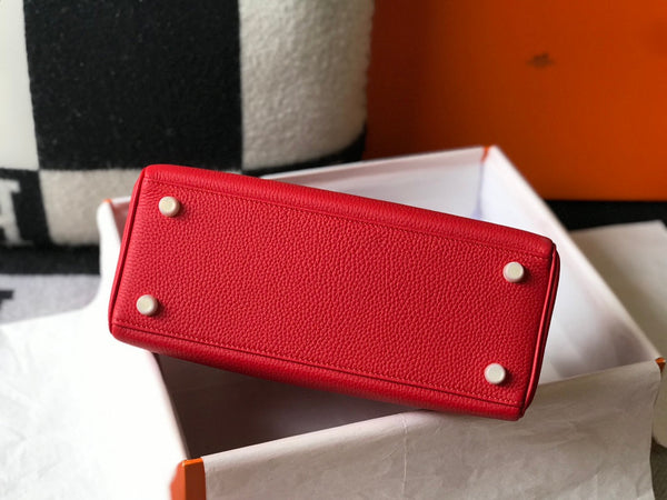 BORSA HM KELLY 32CM IN ROSSO TOGO CON FERRAMENTA ORO