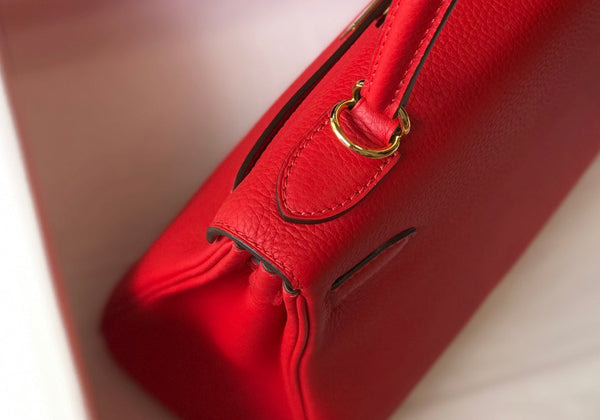 BORSA HM KELLY 32CM IN ROSSO TOGO CON FERRAMENTA ORO
