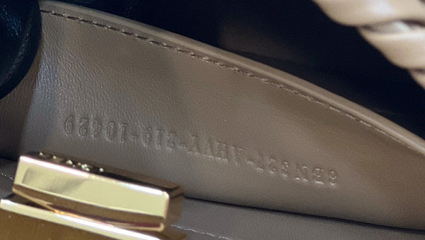 PEEKABOO ISEEU 27 IN BROWN SMOOTH CALFSKIN WITH WOVEN TRIM GOLD HARDWARE