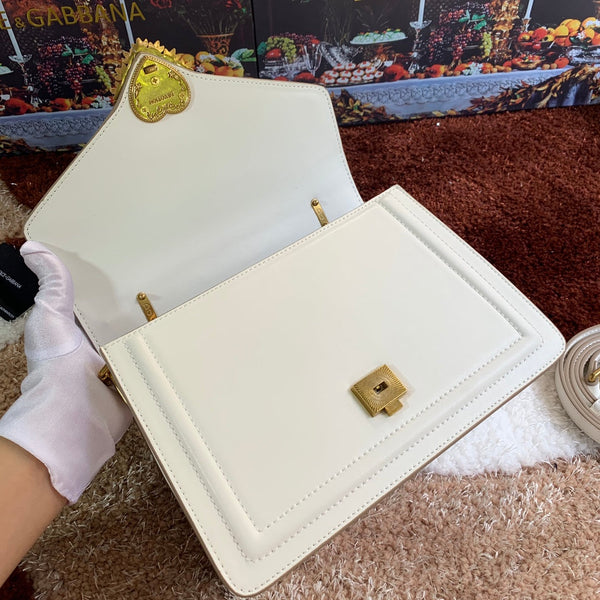 devotion 24 top-handle white calfskin