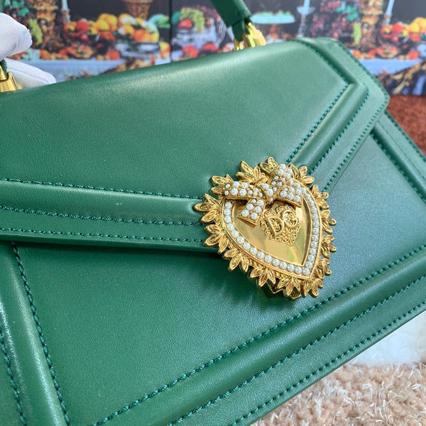 devotion 24 top-handle dark green calfskin