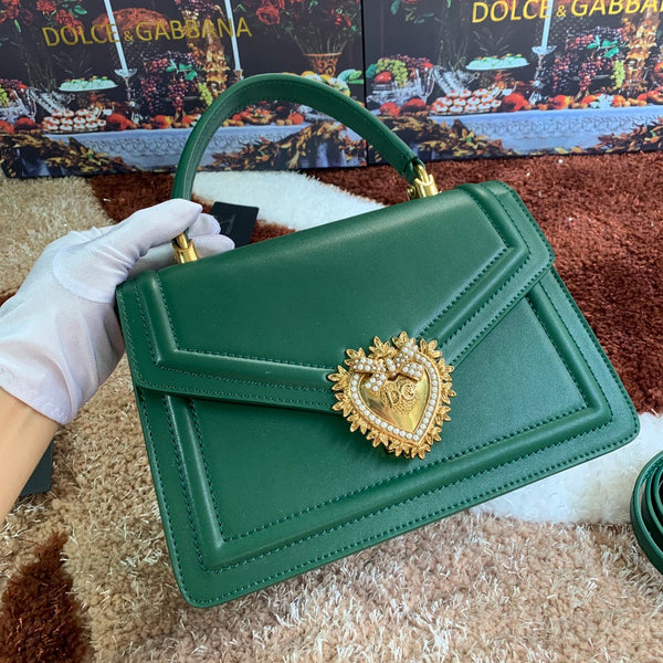 devotion 24 top-handle dark green calfskin